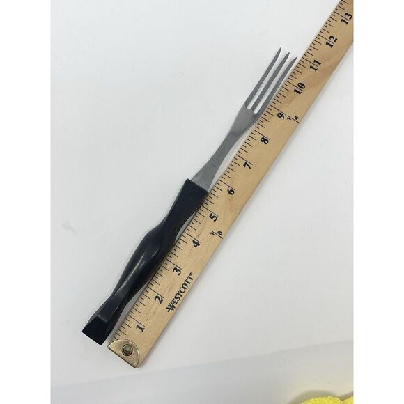 Cutco 1726 Stainless Steel Turning Meat Fork 3 Prong 11" Black Plastic Handle - Picture 2 of 7
